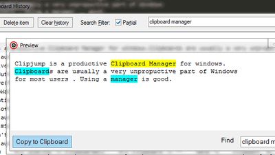 Clipboard History Preview Window