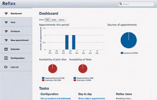 Online appointment scheduler dashboard