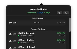 syncthingStatus screenshot 2