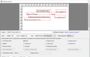 Adjust Cheque Layout