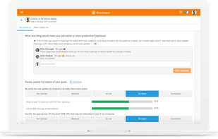 Weekly check-in encourage employees to update their goals and engage with their manager.