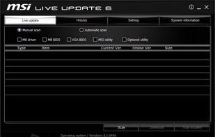 MSI Live Update screenshot 1