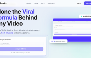 Header section of Mimetix.ai
