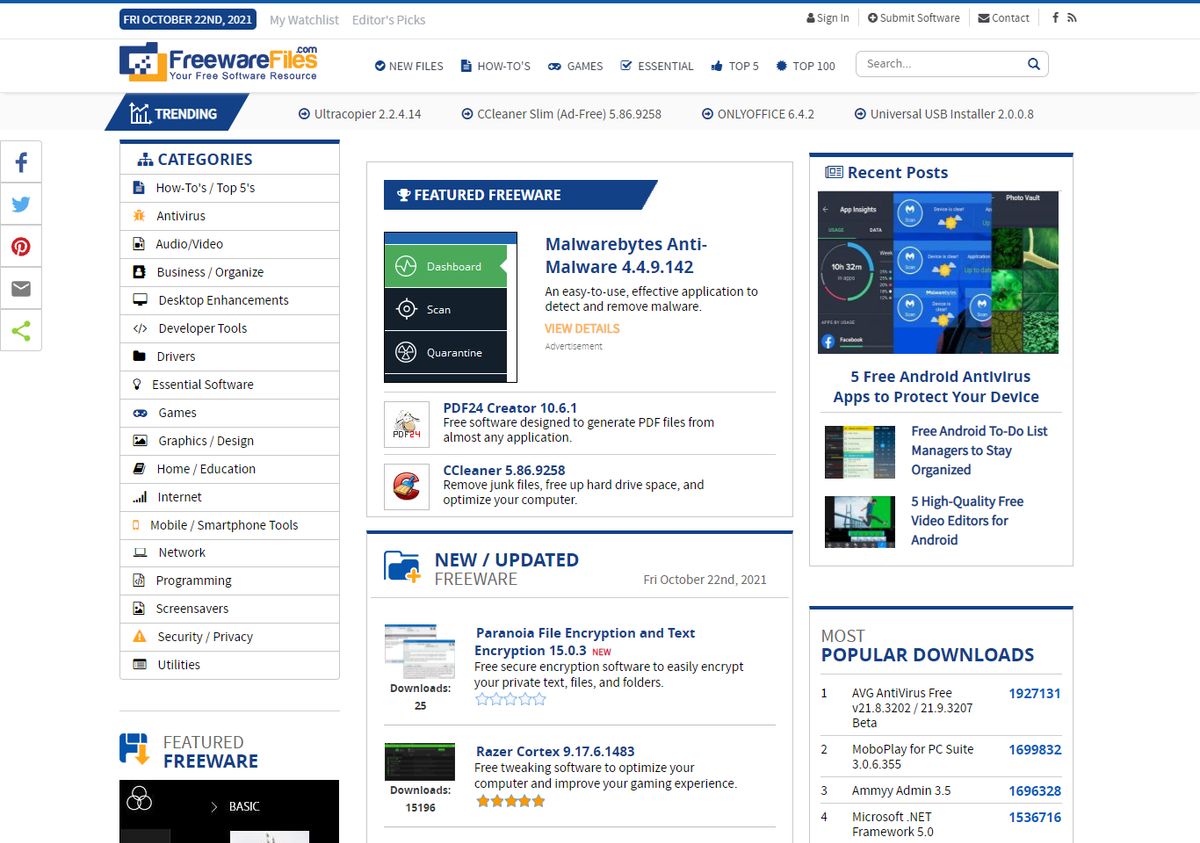 Freeware Files Alternatives: 25+ Software Download Services and similar ...