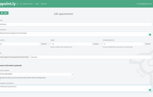 Appoint.ly - Editing page