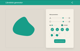 Generate sigle blobs and export them as SVG or store multiple ones to generate a backgrounnd