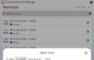 Time Tracker for Ridango screenshot 1