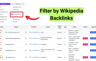 Filter by trusted websites you want backlinks from