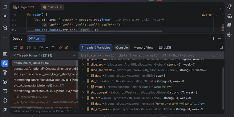 RustRover 2025.3 adds LLDB evaluator, AI trait tools, and popup actions image