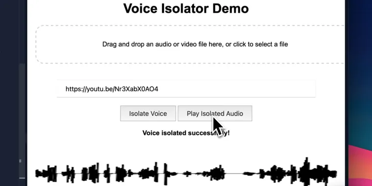 ElevenLabs new Voice Isolator now via API image