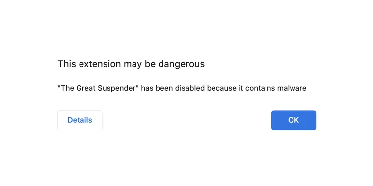 The Great Suspender Google Chrome extension now contains malicious code, uninstall ASAP image