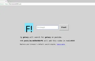 When Find is the default search engine, it is possible to use its magic directly from the URL bar of your web browser.