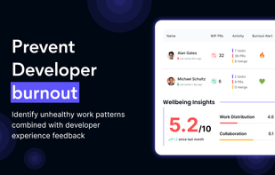 Identify unhealthy work patterns combined with developer experience feedback.