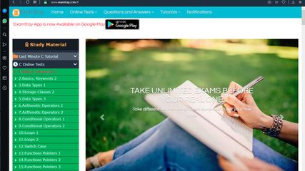 Main Page or Home Page of EXAMTRAY.com
