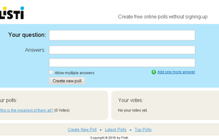 poll creation page. (Step 1)