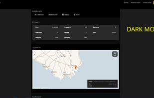 Map and details - dark mode