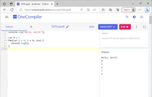 OneCompiler screenshot 1