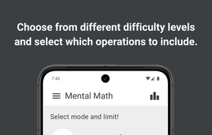 Choose from different difficulty levels and select with operations to include.