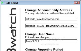 Screenshot of changing settings