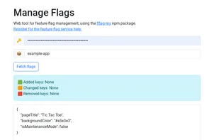Web interface to manage flags