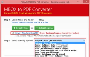 PCVARE MBOX to PDF Converter screenshot 1