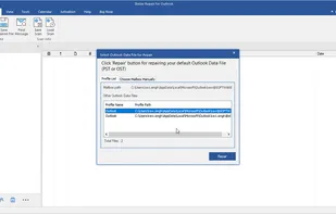 ‘List Profiles’ or ‘Profile List’ option auto-scans and lists all Outlook data files associated with your Outlook profiles. Select the Outlook data file from the list and click ‘Repair’.