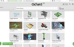 Browsing through public, editable designs on 3D Orchard.