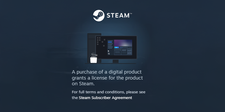 Steam now makes it crystal clear that you're purchasing a license, not the actual game image