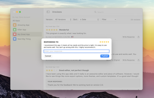 Respond to customer reviews right in the app