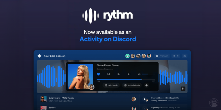 Rythm returns: popular Discord music bot relaunches as activity app with new features