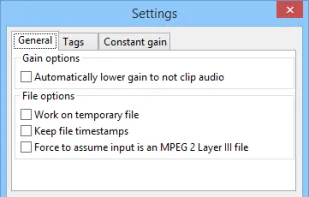 wxMP3gain screenshot 2