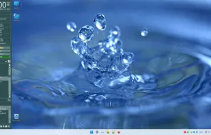 xBar for Windows in Dark Slate Gray Theme for Windows 11, Docked on the Left with No Transparency