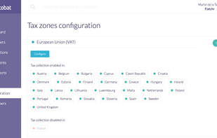 Activate sales taxes/VAT/GST collection for the right countries/states.