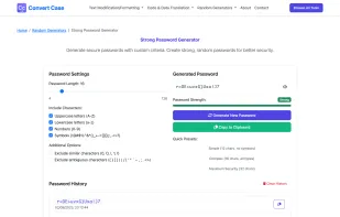 Generate secure passwords with custom criteria. Create strong, random passwords for better security.