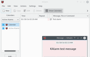 KAlarm screenshot 1