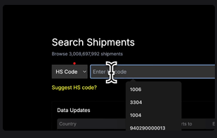 Search by HS code, product name, or company to uncover importers already buying what you sell.