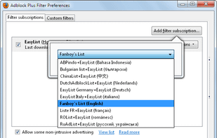 Adding a filter subscription