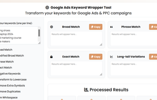 Google Ads Keyword Wrapper Tool screenshot 1