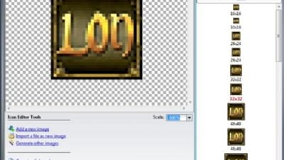 icon editor screen