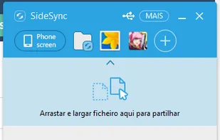 SideSync computer main window.