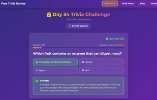 daily trivia question with detailed explanation