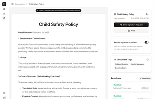 Edit or upload your documents and track revisions in ClearPolicy