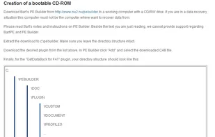 Creation of a bootable CD-ROM with Bart's PE Builder