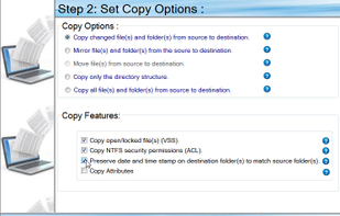 As you navigate each step of the wizard, you can command GS RichCopy 360 what files to copy, how to manage open or locked files, copy and retain NTFS permissions and preserve date and time stamp information.