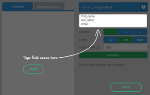 enjoy hints in form builder