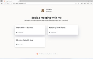 Customizable Morgen booking page