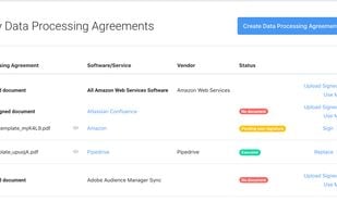 Easy send and track data processing agreements signing with any data processor.  