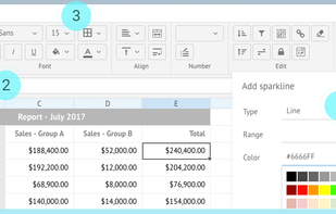 Webix SpreadSheet JavaScript UI Widget screenshot 1