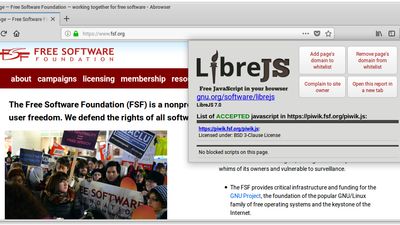 GNU LibreJS screenshot 1