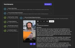Identify viral moments and generate clips instantly. Generate copy for social media, differentiated by platform. Post directly to your social accounts. All done in a matter of seconds, not hours.